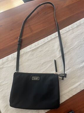 kate spade Black Nylon Crossbody with Gold Hardware